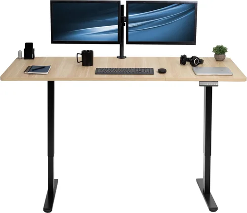Vista 44 de VIVO DESK-KIT-E2B1B - Escritorio eléctrico de pie con motor doble, ajuste de altura de memoria, serie E2B, marco negro superior negro, DESK-KIT-E2B1B