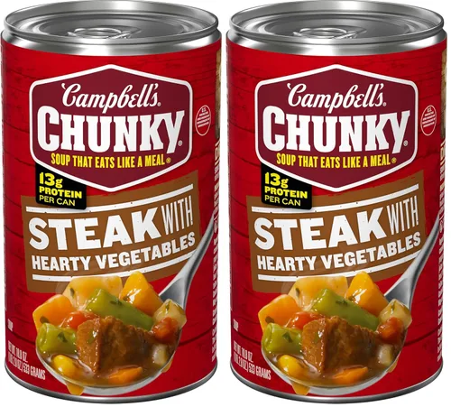 Vista 7 de Campbell’s Chunky - Sopa de filete de solomillo con abundante cantidad de verduras, lata de 18.8 onzas