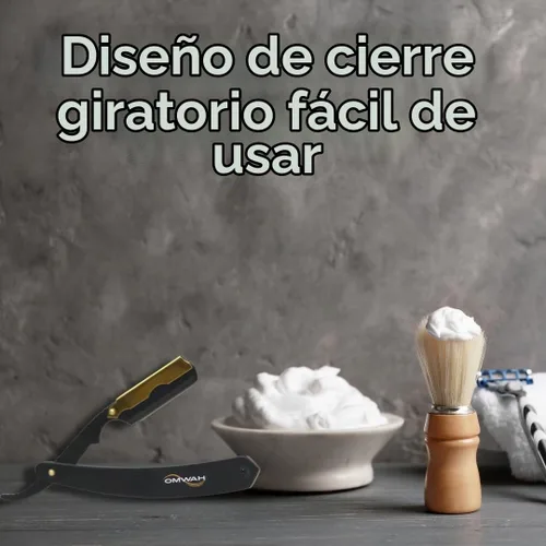 Vista 6 de OMWAH - Maquinilla de afeitar profesional de peluquería de borde recto (bloqueo de oscilación)