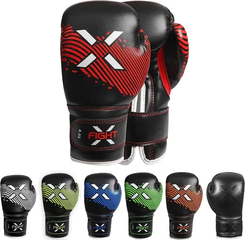Vista 10 de Guantes de boxeo para niños de 3 a 8 años, 4 6 onzas, entrenamiento MMA, niños, niñas, guantes de kickboxing para entrenamiento, saco de boxeo, Muay