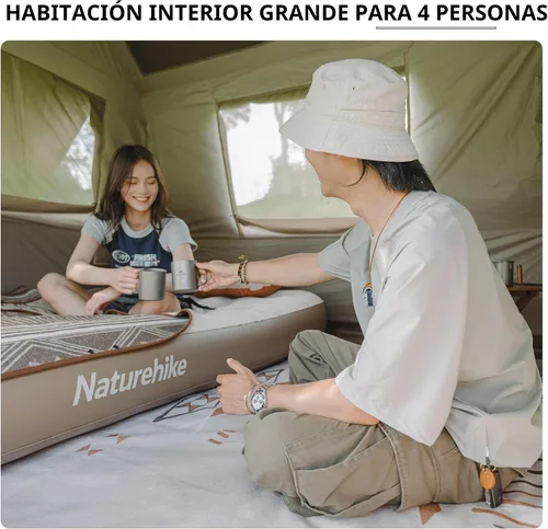 Vista 7 de Naturehike Village Tienda de Campaña Instantánea, Tienda de Campaña para 4 Personas y 8 Personas con Toldo Completo, Tiendas de Campaña Impermeables