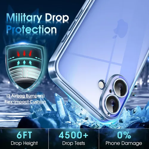 Vista 398 de Supdeal Funda cristalina transparente para iPhone 11, [No se amarillea] [Protección de la cámara] [Probado contra caídas de grado militar] Funda