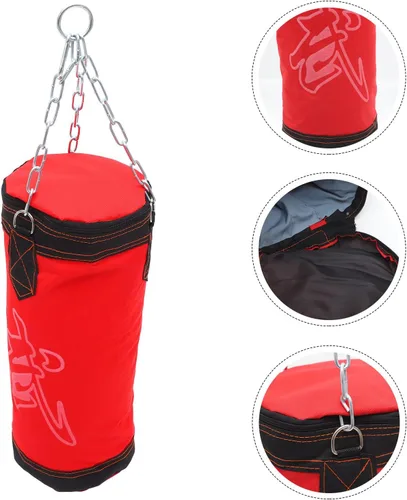 Vista 7 de Saco de arena de lona para entrenamiento de alta resistencia, bolsa de boxeo vacía para adultos, bolsa de entrenamiento de patadas de piel sintética