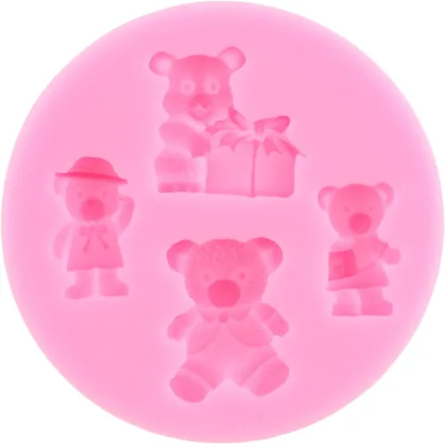 Vista 7 de Zixiang Molde de fondant de perlas 3D, molde de silicona para fondant, bolas de perlas semiesferas, moldes de chocolate para oso de peluche