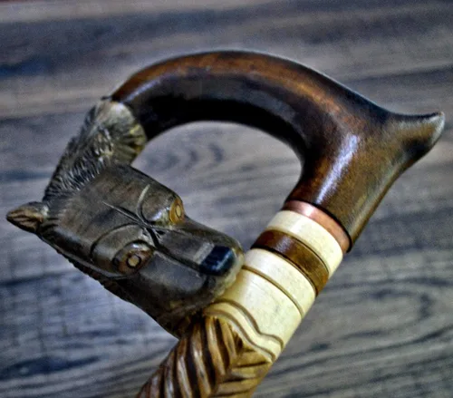 Vista 12 de Bastones para caminar Cañas de madera Tallado a mano de madera tallado a mano bastón Accesorios