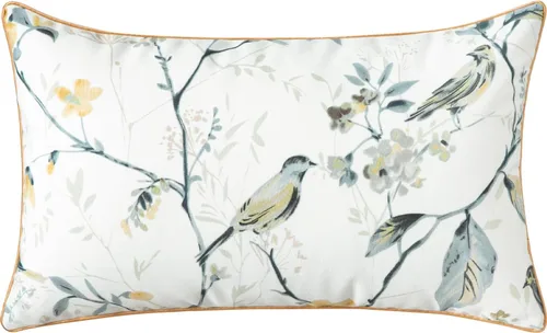 Vista 10 de VOGOL - Funda de almohada texturizada de lino, 18 x 18 pulgadas, estilo granja, para sofá, cama y habitación, con diseño de pájaros y hojas beige
