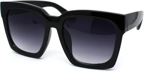 Vista 2 de SA106 Gafas de sol retro de plástico grueso con borde de cuernos para mujer XL