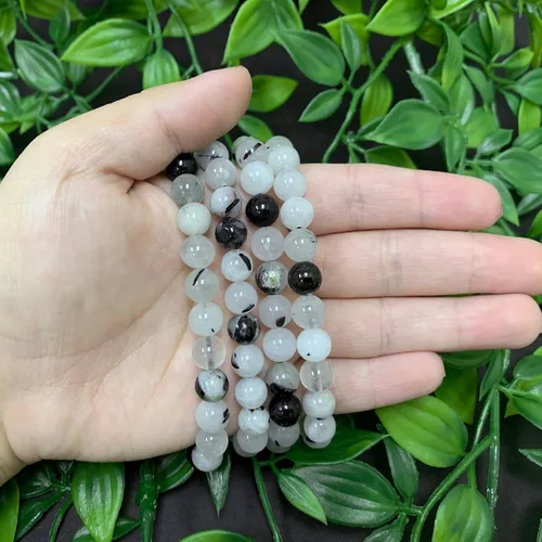 Vista 268 de Gem Avenue Handmade Round Bead Stretch Bracelet Unisex Natural Stone Beaded Jewelry for Men & Women, Elastic Wristband for Daily Wear