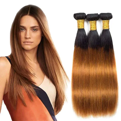 Vista 15 de 300g 1B27 Human Hair Bundles Honey Blonde Bundles Human Hair 10A Brazilian Virgin Remy Hair Extensions 8 10 12 Inch