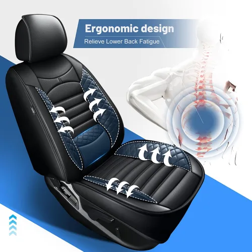 Vista 4 de 2 fundas de asiento delantero de automóvil, ajuste personalizado para Ford Ranger 2019-2025 2026 (no compatible con Raptor), impermeable, de piel
