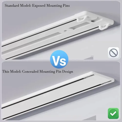 Vista 6 de Ceiling Curtain Track, Double Row Curtain Track Ceiling Mounted 3.94FT 6.89FT 5.58FT 9.84FT 13.12FT Sliding Rails for Curtains Room Divider for