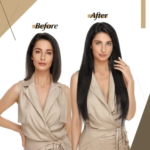 Vista 37 de SEGO Extensiones de cabello humano con micro cuentas, extensiones de cabello humano con micro bucle, lacio, natural, fusión fría, 1.76 oz/paquete
