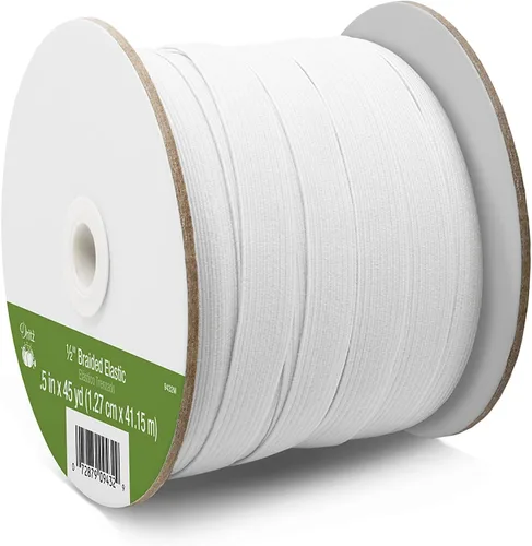 Vista 2 de Dritz 9432W trenzado elástico, 1/2 pulgada por 45 yardas, color blanco