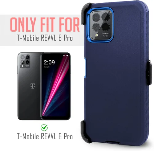 Vista 5 de Jackpotwireless T-Mobile REVVL 6 5G 6.52 pulgadas (2022) Funda con clip para cinturón, [protección contra caídas de grado militar] funda resistente