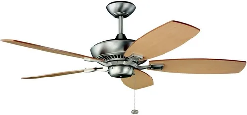Vista 6 de Kichler Canfield Ventilador de techo de 52 pulgadas sin luz, diseño industrial vintage de 5 aspas para dormitorio, cocina, sala de estar, acabado