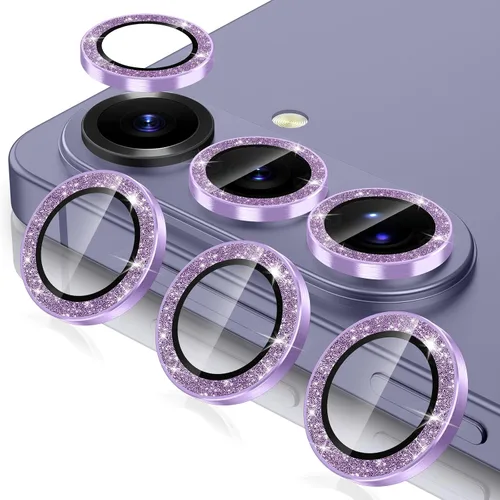 Vista 71 de Casetego Protector de lente de cámara para Galaxy Z Fold 8, [Diseño de purpurina mejorado], [Fuerte adherencia], lente de vidrio templado 9H negro
