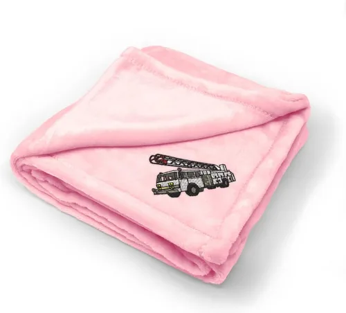 Vista 7 de Fastasticdeals Ropa de cama de bebé, mantas para niños y niñas, camión de bomberos con gancho Solo diseño azul