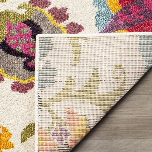 Vista 4 de SAFAVIEH Colección Monaco - Alfombra para pasillo, 2.2 x 6 pies, color marfil y multicolor, diseño floral bohemio, no desprende pelusa y de fácil