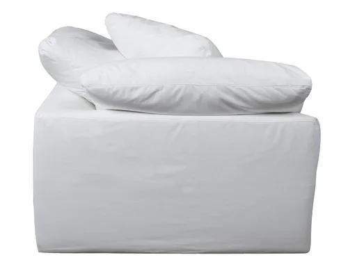 Vista 3 de Sunset Trading Cloud Puff - Sofá modular modular de rendimiento solo con funda deslizante, color blanco