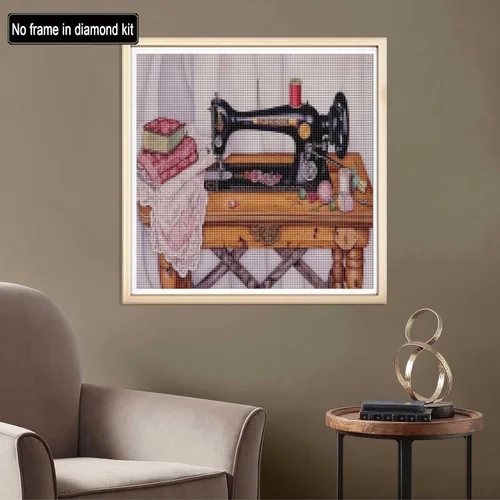 Vista 3 de Diymood Kits de pintura de diamantes 5D para máquina de coser para adultos, kits de arte de diamantes para adultos, redondo de taladro completo