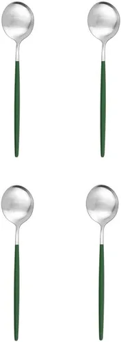 Vista 17 de Cuchara de té mate, cubiertos de acero inoxidable para café, vajilla pequeña agitadora de 5.11 pulgadas, color negro
