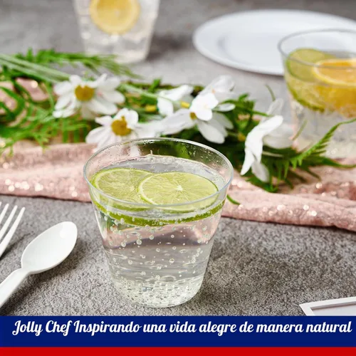 Vista 5 de JOLLY CHEF Vasos desechables de plástico transparente de 10 onzas, paquete de 100 vasos de plástico transparente resistente para boda, Acción