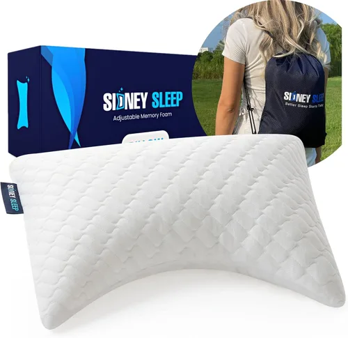Vista 16 de Sidney Sleep Almohadas curvas ajustables para soporte de cuello y hombros con relleno extra triturado, almohada de contorno cervical para personas