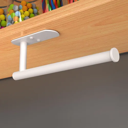 Vista 3 de VAEHOLD Soporte Adhesivo para Toallas de Papel Montaje Debajo del Gabinete en la Pared para Toallas de Papel de Cocina, Soporte para Rollo