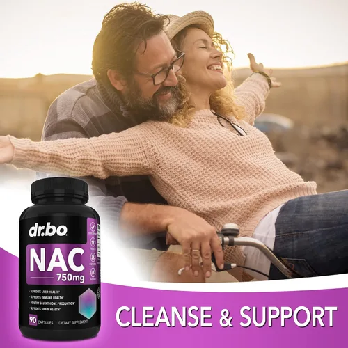 Vista 5 de Suplemento NAC Píldoras de N-acetil cisteína - 750 mg N acetil cisteína cápsula de vitamina pura - Fórmula diaria de apoyo hepático para la salud