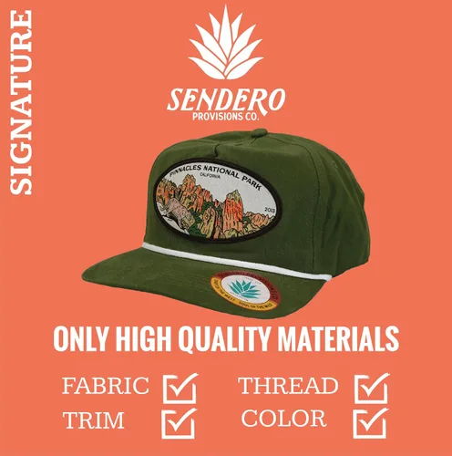 Vista 3 de Sombrero Snapback al aire libre con Pinnacles National Park Woven Patch Verde, Verde