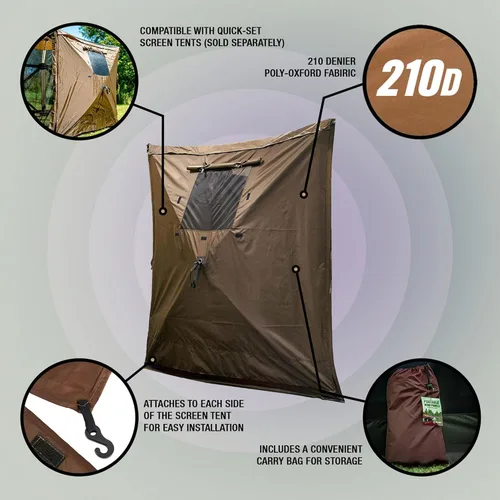 Vista 5 de Clam Paneles de viento y sol de ajuste rápido, paquete de 2 – Paredes laterales de tienda de campaña de pantalla marrón – Se adapta a viajeros