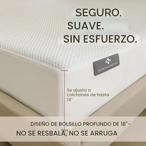 Vista 6 de Protector de colchón tamaño Queen, cubierta de Tencel refrescante