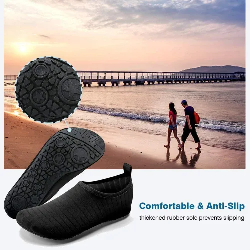 Vista 3 de JOTO - Zapatos de agua para mujeres, hombres y niños, sensación de ir descalzo, secado rápido, calcetines acuáticos, zapatos de playa