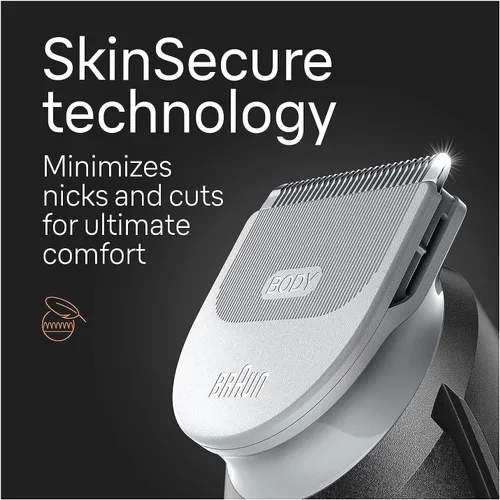 Vista 6 de Braun Body Groomer 5 para hombre, BG5340, herramienta de mapeo, tecnología SkinShield, peine sensible, hoja de metal afilada de por vida, peluquería