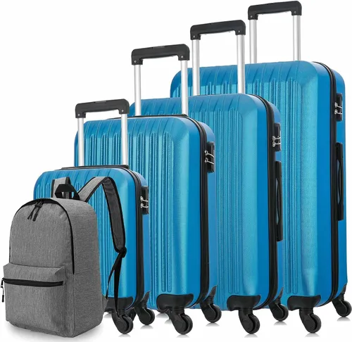Vista 8 de yotefe Juego de maletas rígidas equipaje de viaje con ruedas juego de maleta maleta giratoria para mujeres y hombres Azul Juego de equipaje