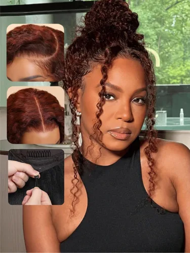 Vista 13 de Sunber Peluca de cabello humano ondulado en capas, sin pegamento, 13x4 HD, encaje frontal, 16 pulgadas 1b