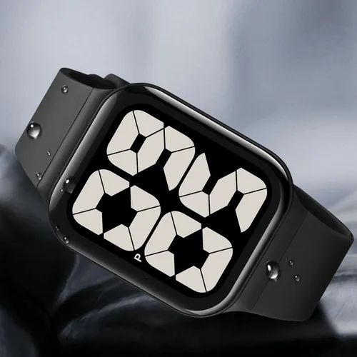 Vista 7 de Large Numbers Digital Watches for Men Women Elderly Waterproof Wrist Watch Negro y Negro