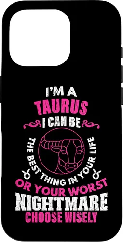 Vista 20 de Funda gráfica para iPhone 13 Pro Max con signo zodiacal divertido soy un tauro