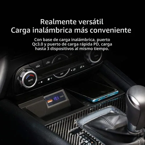 Vista 4 de Cargador inalámbrico CX-5 personalizado para Mazda CX5 2017-2025, 15 W Qi de carga rápida de almacenamiento de control central con puerto USB QC 3.0