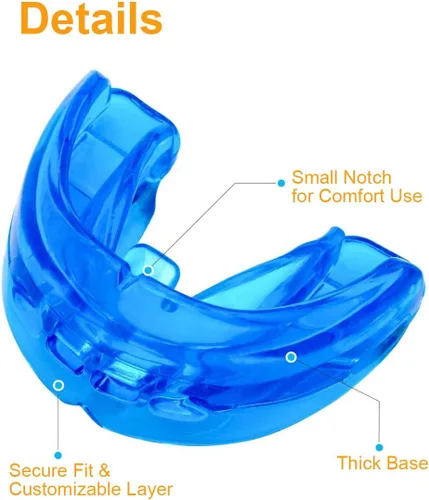 Vista 4 de Coolrunner Protector bucal de doble apoyo, protector bucal deportivo para jóvenes, protector bucal para jóvenes para protección de dientes