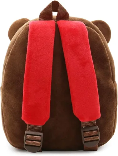 Vista 4 de Ladyzone Mochila para niños pequeños con diseño de animales del zoológico, bonita bolsa de felpa de dibujos animados de 10 pulgadas para niños