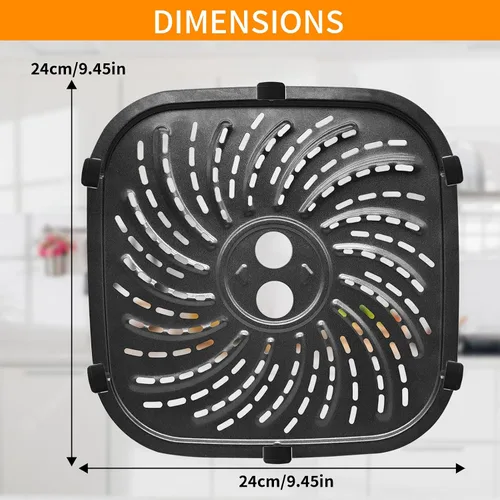Vista 2 de GWY Accesorios para freidora de aire PowerXL Vortex Pro de 8 cuartos de galón, antiadherente ovalada de 10 x 10 pulgadas, piezas de repuesto