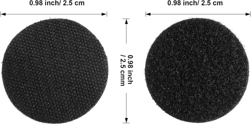 Vista 2 de WILLBOND 24 pares de parches de árbitro de 1 pulgada con puntos negros autoadhesivos redondos de doble cara de gancho y bucle, cinta adhesiva
