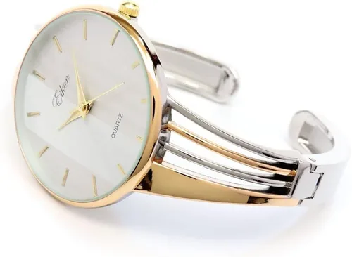 Vista 3 de FTW 2Tone Rose Silver String Style Band Reloj de pulsera de lujo para mujer, Moderno