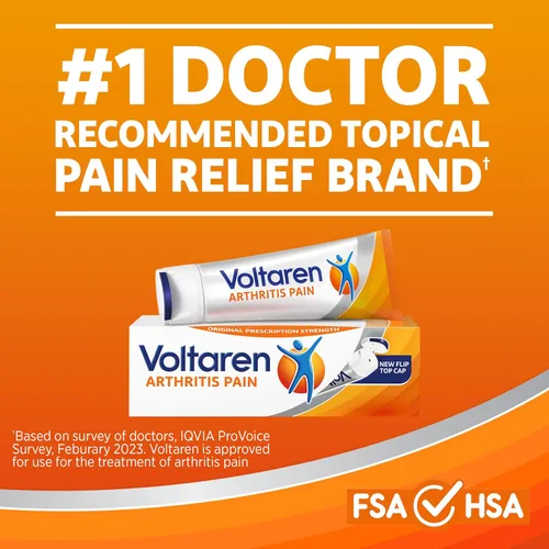 Vista 19 de Voltaren Gel para aliviar el dolor de artritis, diclofenaco sódico, 1% (AINE), potente analgésico clínicamente probado con tapa superior fácil