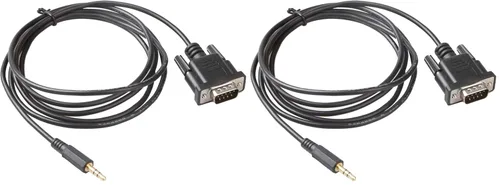 Vista 7 de DB9Pin M a DC3.0.197 in Serial RS232 Cable 6 pies DB9Pin a 0.138 in Serial Cable L= 6FT Negro
