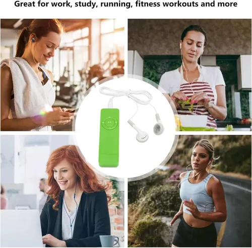 Vista 5 de Reproductor de MP3, 64 GB, reproductor de MP3 de música digital portátil sin pérdidas, reproductor de música MP3 de sonido HiFi portátil, mini Verde