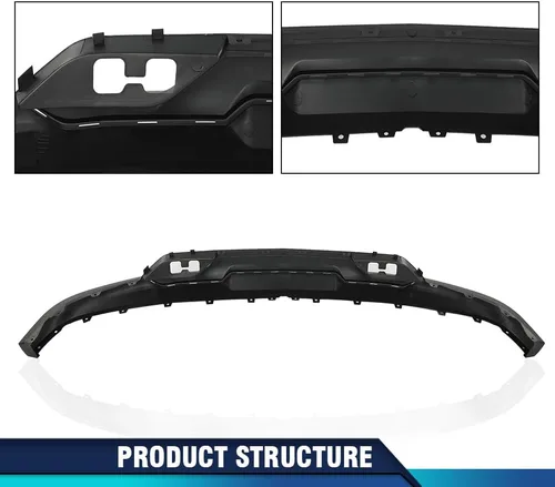 Vista 6 de PIT66 Cenefa de parachoques delantero texturizada con agujeros de gancho de remolque compatible con Chevy Silverado 1500 2016-2018/Silverado 1500 LD