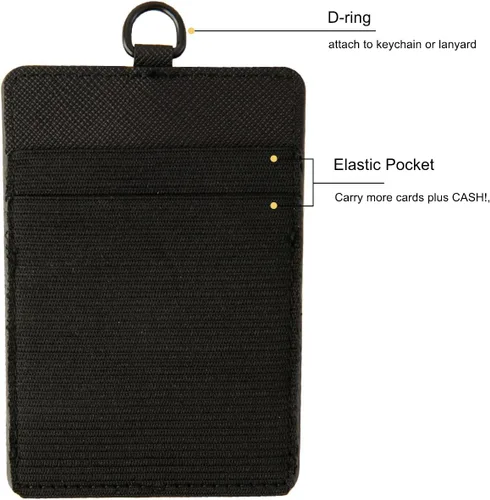 Vista 3 de TOOLIN Cartera elástica para tarjetas, cartera delgada vertical para tarjetas de crédito, cartera minimalista con bolsillo frontal para mujeres