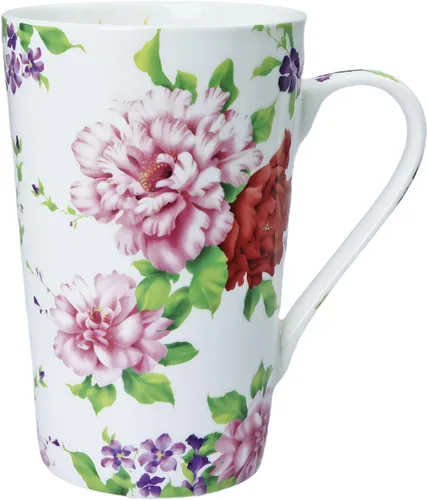 Vista 9 de Tazas de café lindas de 13 onzas para mujer, tazas de café con diseño floral de porcelana de hueso, tazas de té para mamá, mujeres, regalos